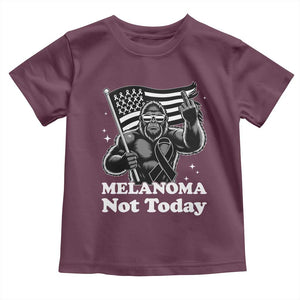 Bigfoot Black Ribbon Toddler T Shirt Not Today Melanoma Awareness Gift TS12 Maroon Print Your Wear