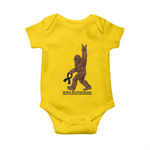 Funny Bigfoot Skin Cancer Support Baby Onesie In May We Wear Black TS12 Daisy Print Your Wear