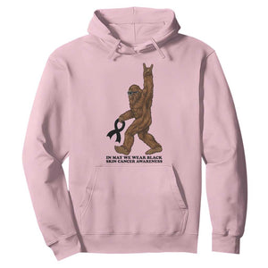 Funny Bigfoot Skin Cancer Support Hoodie In May We Wear Black TS12 Light Pink Print Your Wear
