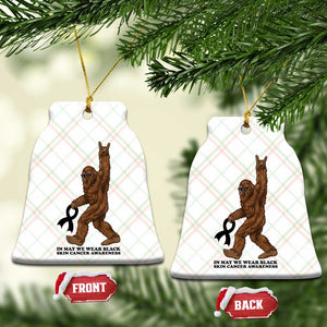 Funny Bigfoot Skin Cancer Support Ceramic Ornament In May We Wear Black TS12 Print Your Wear
