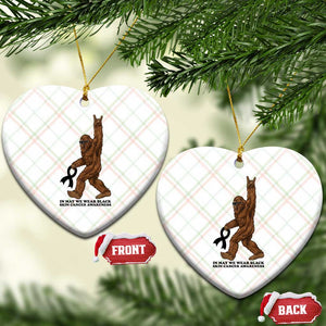 Funny Bigfoot Skin Cancer Support Ceramic Ornament In May We Wear Black TS12 Print Your Wear