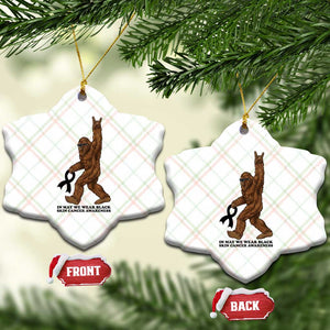 Funny Bigfoot Skin Cancer Support Ceramic Ornament In May We Wear Black TS12 Print Your Wear