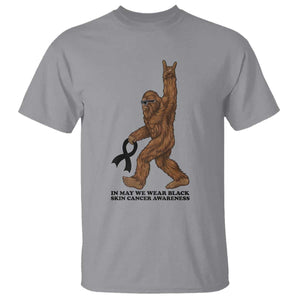 Funny Bigfoot Skin Cancer Support T Shirt In May We Wear Black TS12 Sport Gray Print Your Wear