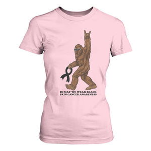 Funny Bigfoot Skin Cancer Support T Shirt For Women In May We Wear Black TS12 Light Pink Print Your Wear