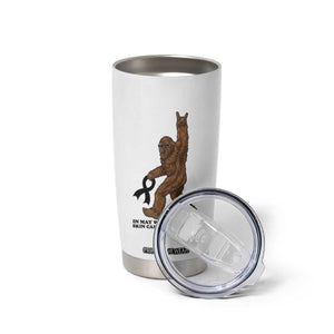 Funny Bigfoot Skin Cancer Support Tumbler Cup In May We Wear Black TS12 Print Your Wear