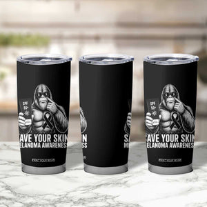 Bigfoot Save Your Skin Tumbler Cup Melanoma Warrior Support TS12 Print Your Wear