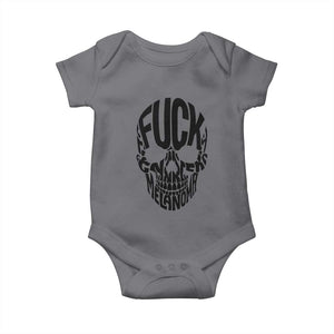 Fuck Melanoma Skull Typography Baby Onesie Skin Cancer Warrior TS12 Charcoal Print Your Wear