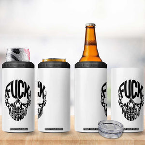 Fuck Melanoma Skull Typography 4 in 1 Can Cooler Tumbler Skin Cancer Warrior TS12 Print Your Wear