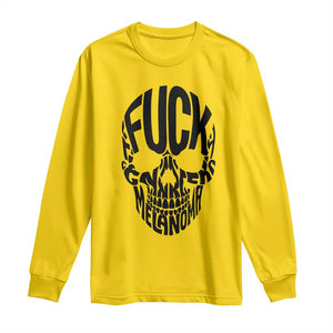 Fuck Melanoma Skull Typography Long Sleeve Shirt Skin Cancer Warrior TS12 Daisy Print Your Wear