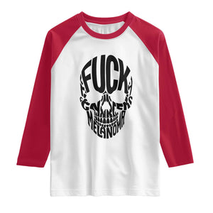 Fuck Melanoma Skull Typography Raglan Shirt Skin Cancer Warrior TS12 White Red Print Your Wear