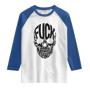 Fuck Melanoma Skull Typography Raglan Shirt Skin Cancer Warrior TS12 White Royal Print Your Wear