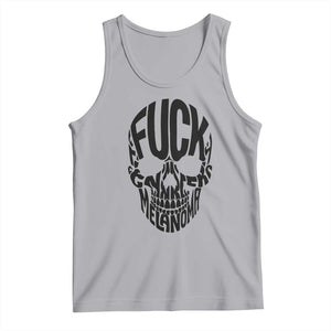 Fuck Melanoma Skull Typography Tank Top Skin Cancer Warrior TS12 Athletic Heather Print Your Wear