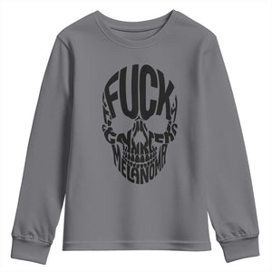 Fuck Melanoma Skull Typography Youth Sweatshirt Skin Cancer Warrior TS12 Charcoal Print Your Wear