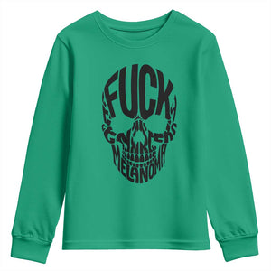 Fuck Melanoma Skull Typography Youth Sweatshirt Skin Cancer Warrior TS12 Irish Green Print Your Wear