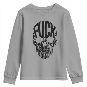 Fuck Melanoma Skull Typography Youth Sweatshirt Skin Cancer Warrior TS12 Sport Gray Print Your Wear
