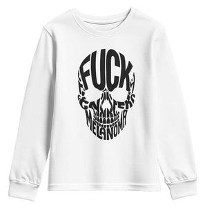 Fuck Melanoma Skull Typography Youth Sweatshirt Skin Cancer Warrior TS12 White Print Your Wear