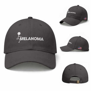 Fuck Melanoma Awareness Baseball Cap Funny Stick Figure Warrior TS12 Baseball Cap Universal Fit Dark Gray Print Your Wear
