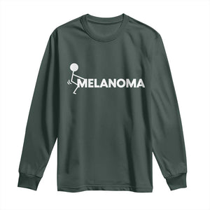 Fuck Melanoma Awareness Long Sleeve Shirt Funny Stick Figure Warrior TS12 Dark Forest Green Print Your Wear