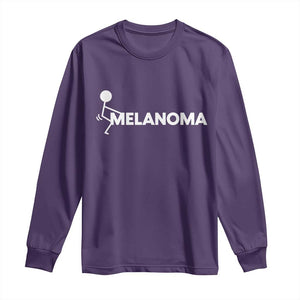 Fuck Melanoma Awareness Long Sleeve Shirt Funny Stick Figure Warrior TS12 Purple Print Your Wear