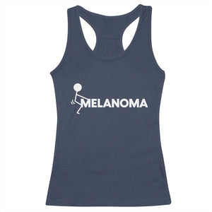 Fuck Melanoma Awareness Racerback Tank Top Funny Stick Figure Warrior TS12 Navy Print Your Wear