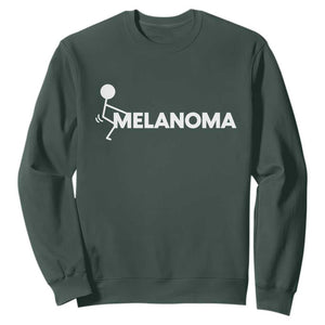 Fuck Melanoma Awareness Sweatshirt Funny Stick Figure Warrior TS12 Dark Forest Green Print Your Wear