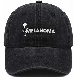 Fuck Melanoma Awareness Washed Cotton Baseball Cap Funny Stick Figure Warrior TS12 Print Your Wear