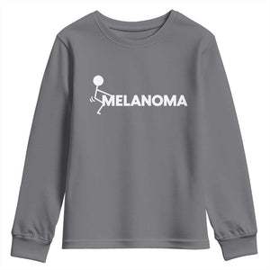 Fuck Melanoma Awareness Youth Sweatshirt Funny Stick Figure Warrior TS12 Charcoal Print Your Wear
