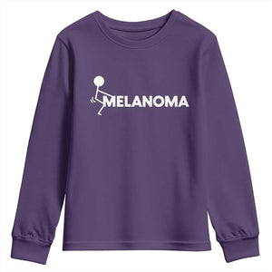 Fuck Melanoma Awareness Youth Sweatshirt Funny Stick Figure Warrior TS12 Purple Print Your Wear