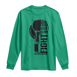 Skin Cancer Warrior Boxing Gift Long Sleeve Shirt His Fight My Fight TS12 Irish Green Print Your Wear