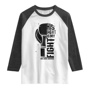 Skin Cancer Warrior Boxing Gift Raglan Shirt His Fight My Fight TS12 White Heather Charcoal Print Your Wear