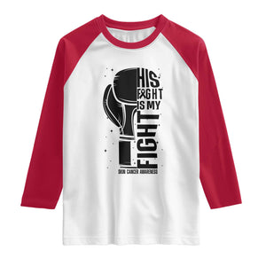 Skin Cancer Warrior Boxing Gift Raglan Shirt His Fight My Fight TS12 White Red Print Your Wear