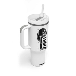 Skin Cancer Warrior Boxing Gift Tumbler With Handle His Fight My Fight TS12 Print Your Wear