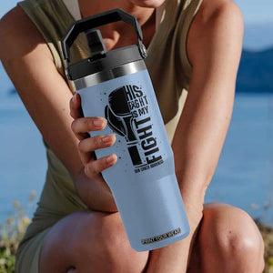 Skin Cancer Warrior Boxing Gift Flip Straw Tumbler His Fight My Fight TS12 One Size: 30 oz Light Blue Print Your Wear