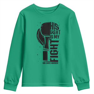 Skin Cancer Warrior Boxing Gift Youth Sweatshirt His Fight My Fight TS12 Irish Green Print Your Wear