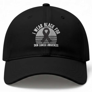 I Wear Black For Skin Cancer Awareness Baseball Cap Retro Vintage Sunset TS12 Print Your Wear