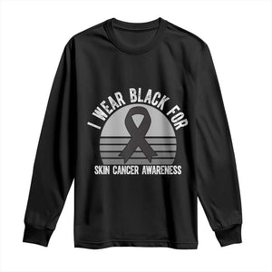 I Wear Black For Skin Cancer Awareness Long Sleeve Shirt Retro Vintage Sunset TS12 Black Print Your Wear