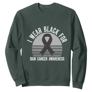 I Wear Black For Skin Cancer Awareness Sweatshirt Retro Vintage Sunset TS12 Dark Forest Green Print Your Wear