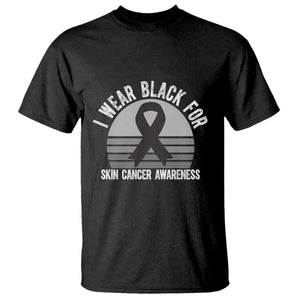 I Wear Black For Skin Cancer Awareness T Shirt Retro Vintage Sunset TS12 Black Print Your Wear