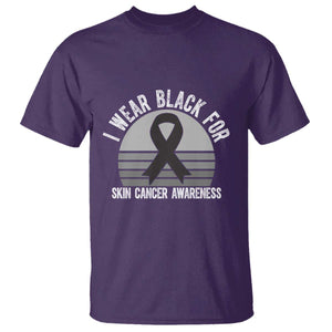 I Wear Black For Skin Cancer Awareness T Shirt Retro Vintage Sunset TS12 Purple Print Your Wear
