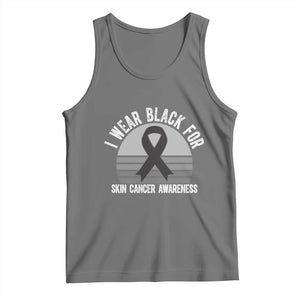 I Wear Black For Skin Cancer Awareness Tank Top Retro Vintage Sunset TS12 Black Heather Print Your Wear