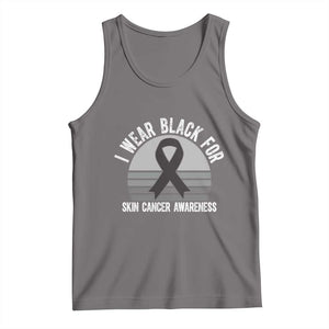 I Wear Black For Skin Cancer Awareness Tank Top Retro Vintage Sunset TS12 Deep Heather Print Your Wear