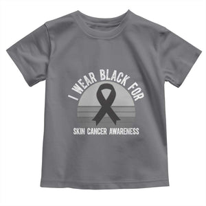I Wear Black For Skin Cancer Awareness Toddler T Shirt Retro Vintage Sunset TS12 Charcoal Print Your Wear