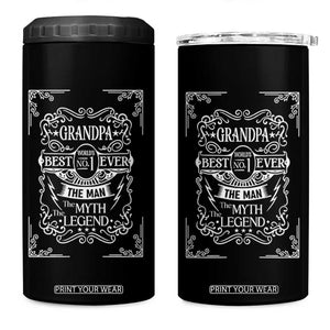 Vintage Fathers Day Gift For Grandpa 4 in 1 Can Cooler Tumbler The Man The Myth The Legend TS12 One Size: 16 oz Black Print Your Wear
