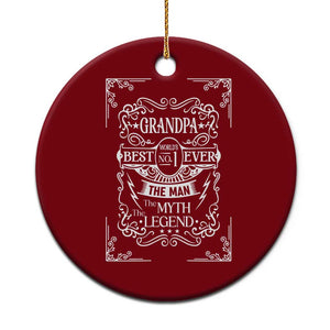 Vintage Fathers Day Gift For Grandpa Ceramic Ornament The Man The Myth The Legend TS12 1pc Red Print Your Wear