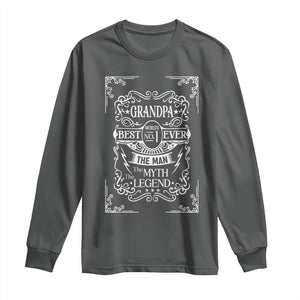Vintage Fathers Day Gift For Grandpa Long Sleeve Shirt The Man The Myth The Legend TS12 Dark Heather Print Your Wear
