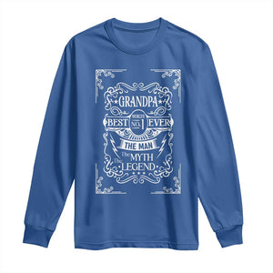 Vintage Fathers Day Gift For Grandpa Long Sleeve Shirt The Man The Myth The Legend TS12 Royal Blue Print Your Wear