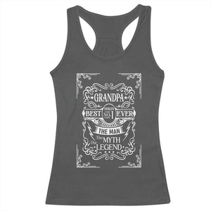 Vintage Fathers Day Gift For Grandpa Racerback Tank Top The Man The Myth The Legend TS12 Dark Heather Print Your Wear