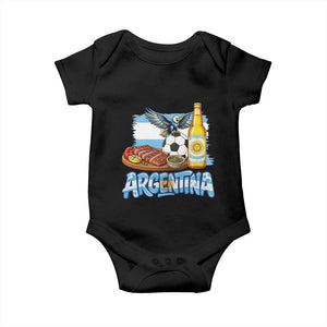 Argentine Pride Soccer And Beer Baby Onesie Football Fan Graphic