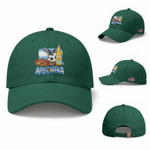 Argentine Pride Soccer And Beer Baseball Cap Football Fan Graphic