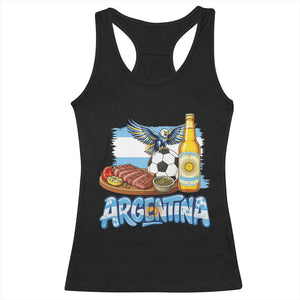 Argentine Pride Soccer And Beer Racerback Tank Top Football Fan Graphic